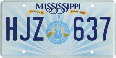 MS license plate HJZ637