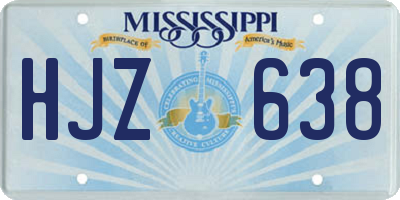 MS license plate HJZ638