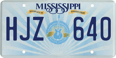 MS license plate HJZ640