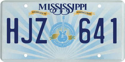 MS license plate HJZ641