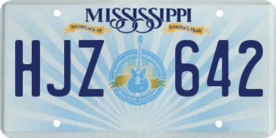 MS license plate HJZ642
