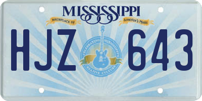 MS license plate HJZ643