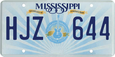 MS license plate HJZ644