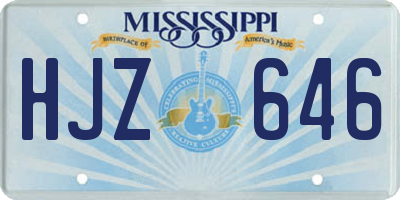 MS license plate HJZ646
