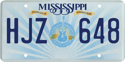 MS license plate HJZ648