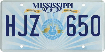 MS license plate HJZ650