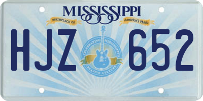 MS license plate HJZ652