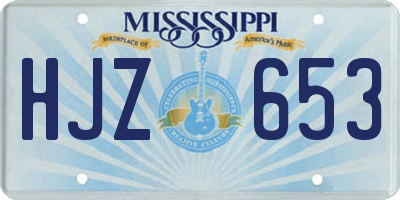 MS license plate HJZ653