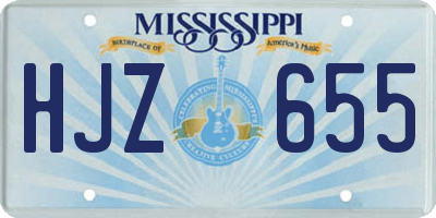 MS license plate HJZ655