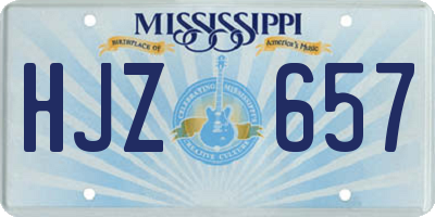 MS license plate HJZ657