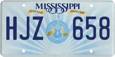 MS license plate HJZ658
