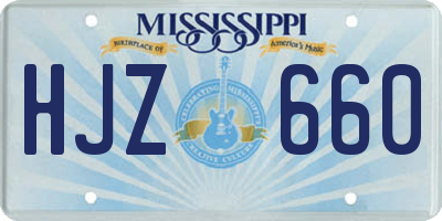 MS license plate HJZ660