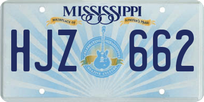 MS license plate HJZ662
