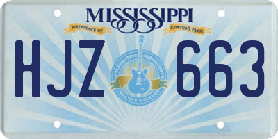 MS license plate HJZ663