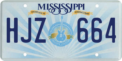 MS license plate HJZ664