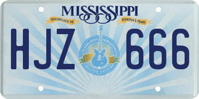 MS license plate HJZ666