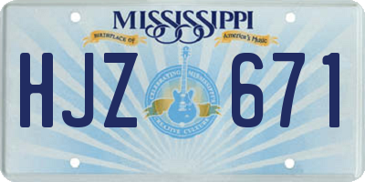 MS license plate HJZ671