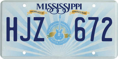 MS license plate HJZ672