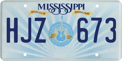 MS license plate HJZ673