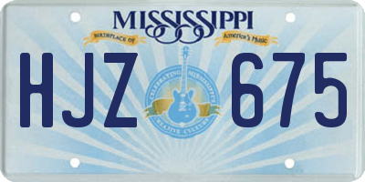 MS license plate HJZ675