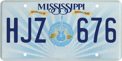 MS license plate HJZ676