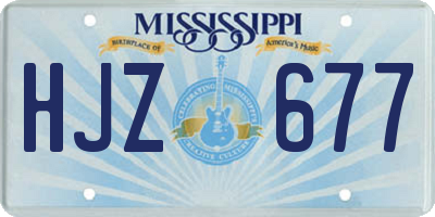 MS license plate HJZ677