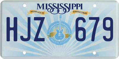 MS license plate HJZ679