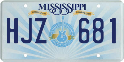 MS license plate HJZ681