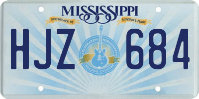 MS license plate HJZ684
