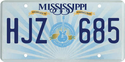 MS license plate HJZ685