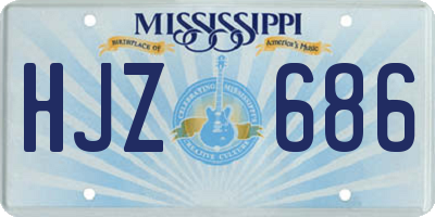 MS license plate HJZ686