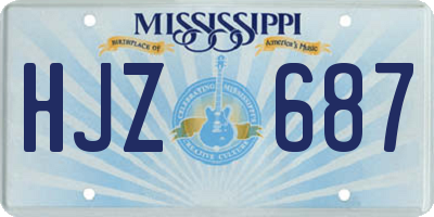 MS license plate HJZ687