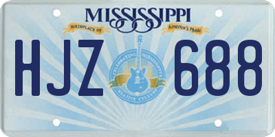 MS license plate HJZ688