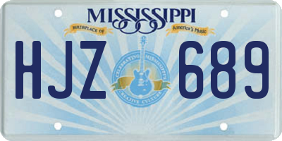 MS license plate HJZ689