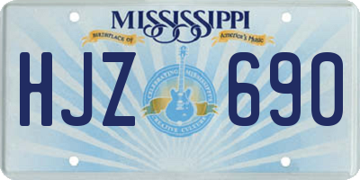 MS license plate HJZ690
