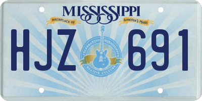 MS license plate HJZ691