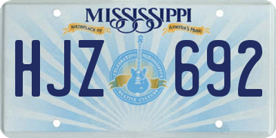MS license plate HJZ692