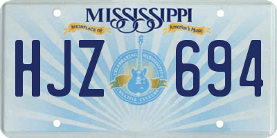 MS license plate HJZ694