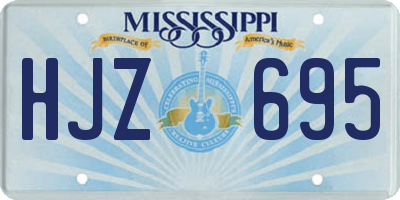 MS license plate HJZ695