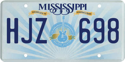 MS license plate HJZ698