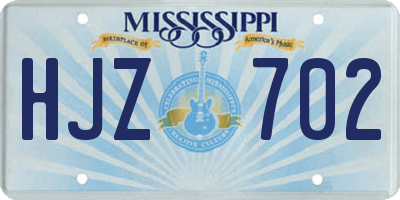 MS license plate HJZ702