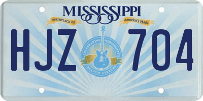 MS license plate HJZ704