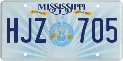 MS license plate HJZ705
