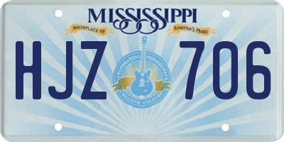MS license plate HJZ706