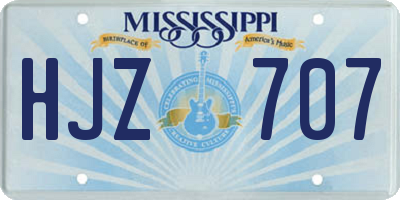 MS license plate HJZ707