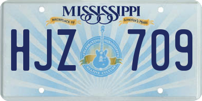 MS license plate HJZ709