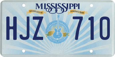 MS license plate HJZ710