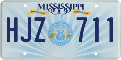 MS license plate HJZ711