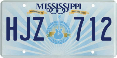 MS license plate HJZ712