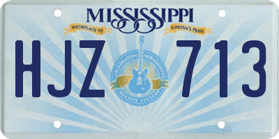 MS license plate HJZ713